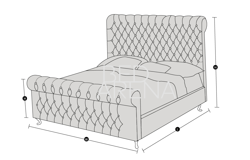 modena bed tech drawing
